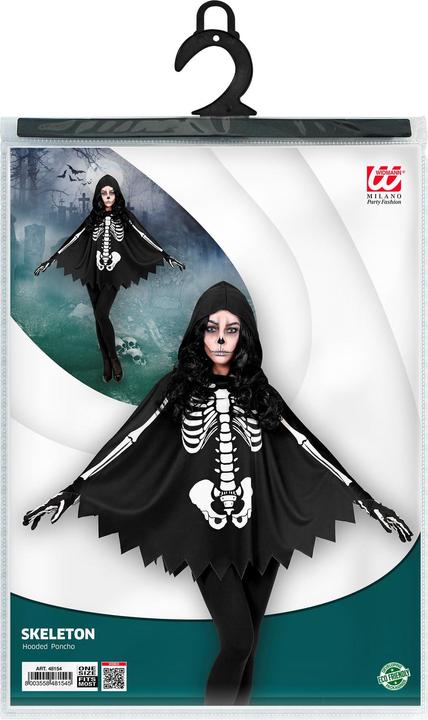 Produktbild Widmann Skelett Poncho Mit Kapuze (One Size)