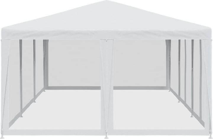 VidaXL Partyzelt Pavillon Festzelt mit 10 Mesh-Seitenteilen Weiss 6x4m HDPE (600 cm, 400 cm)