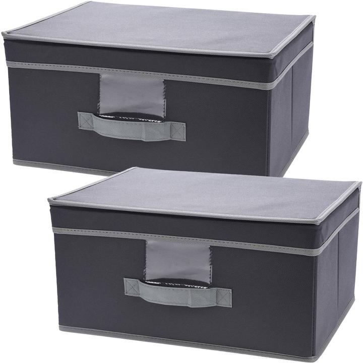 Actual product image Storage Solutions Storage box with lid & handle, foldable, 39 x 19 x 29 cm, set of 2