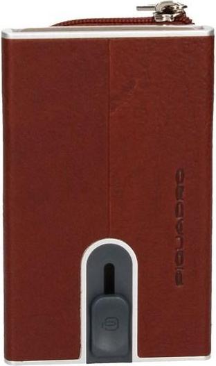 Actual product image Piquadro Black Square, Leather Card Holder, Square Sliding System, Brown