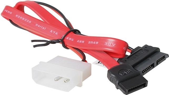 Actual product image Akasa SATA combo cable Slimline to SATA / Molex