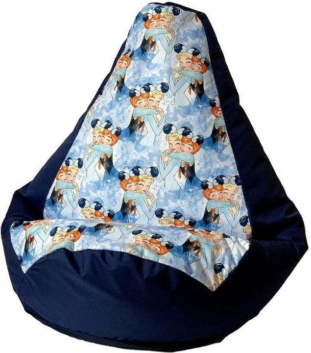 Actual product image Go Gift Sako bag pouffe pear print navy blue - Frozen L 105 x 80 cm