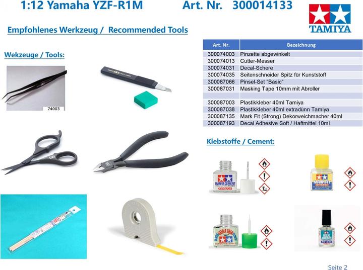 Actual product image Tamiya Yamaha YZF-R1M