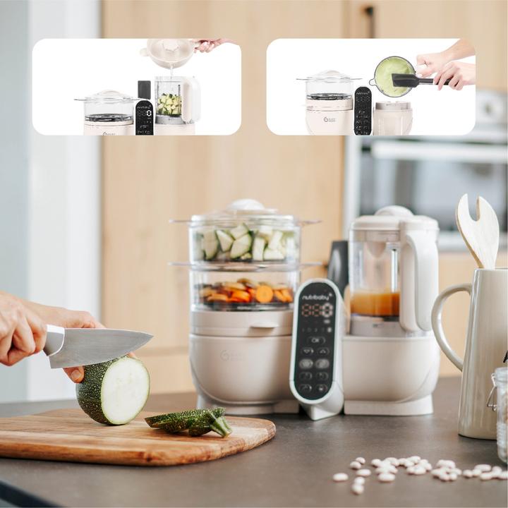 Actual product image Babymoov Nutribaby(+) Mineral beige 6-in-1 multi-purpose baby food processor