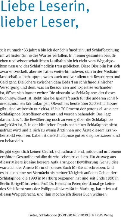 Actual product image Schlafapnoe (German, Fietze, Ingo, 2024)