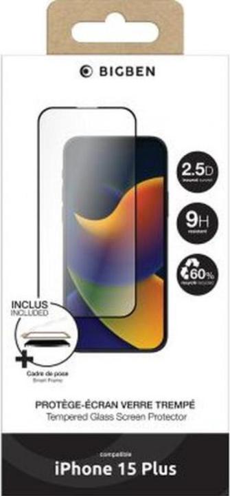 Image du produit Bigben Film d'écran en verre 2.5D oléophobe pour Apple iPhone 15 Plus (1 pièce(s), Apple iPhone 15 Plus)