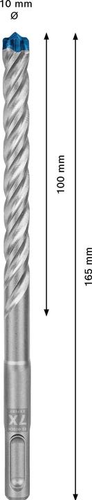 Actual product image Bosch Professional Zubehör Expert SDS plus-7X hammer drill, 10 x 100 x 165 mm, 10 pcs. (10 mm)