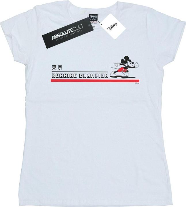 Actual product image Disney Womens/Ladies Mickey Mouse Running Champion Cotton T-Shirt (XL)