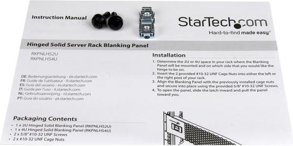 Produktbild StarTech 2u Hinged Blank Rack Panel