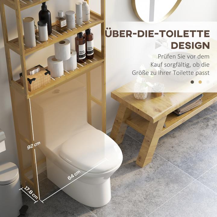 Immagine prodotto Kleankin Scaffale da bagno a 3 livelli (68 x 20 x 165 cm)