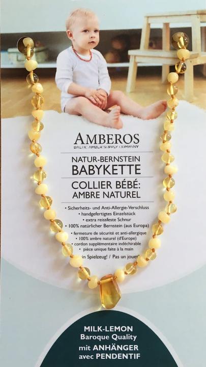 Actual product image Amberos Natural amber necklace with pendant Baroque