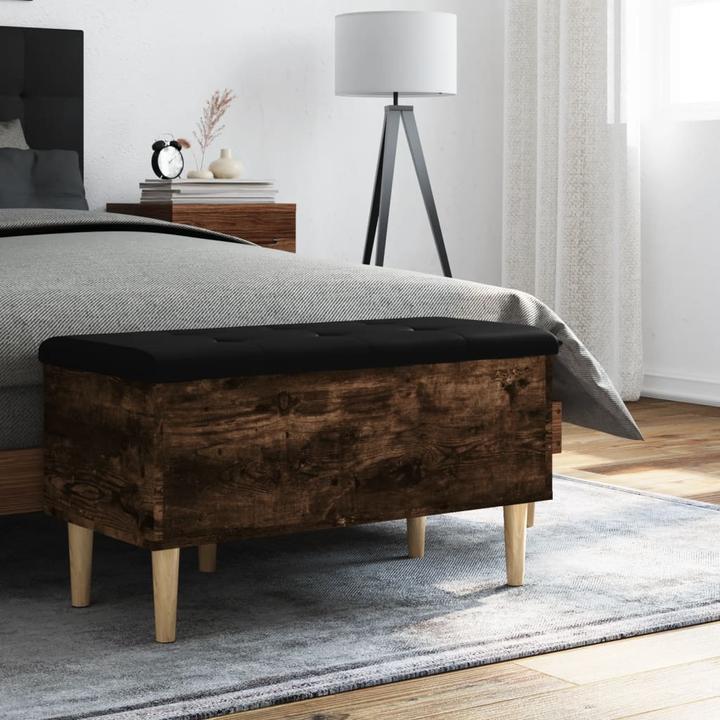 Actual product image VidaXL Bench with storage space smoked oak 82x42x46 cm (42 cm)