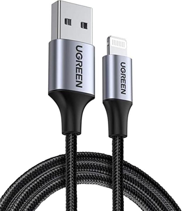 Produktbild Ugreen Lightning USB Nylon Alu MFi (2 m, USB 2.0)