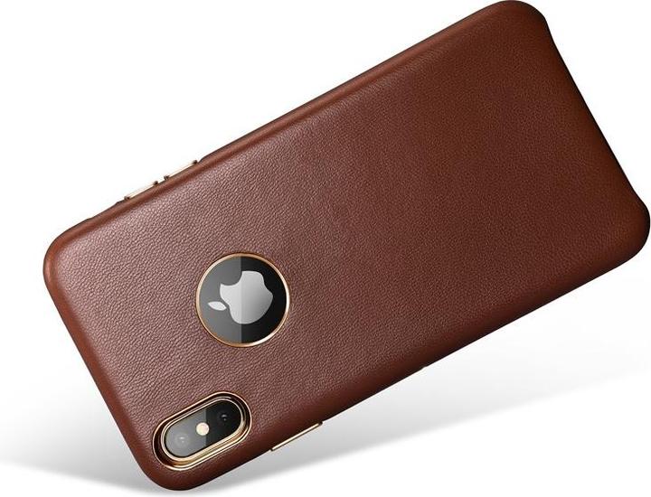 Immagine prodotto Xoomz Custodia per iPhone XS Max in vera pelle di agnello marrone (Apple iPhone XS Max)