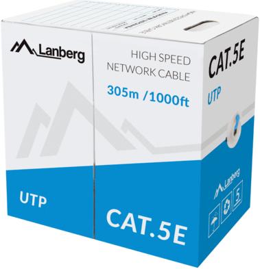 Image du produit Lanberg LCU5-10CC-0305-B Câble réseau 305 m Cat5e U/UTP (UTP) bleu (U/UTP, CAT5e, 305 m)