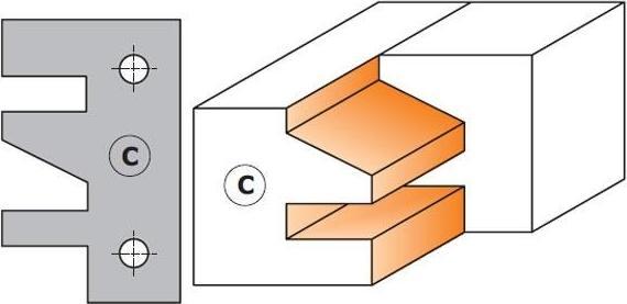 Image du produit CMT 695.014C Profilmesser 40x24,5x2 Typ C für Art 694.014 (Lame de rechange)