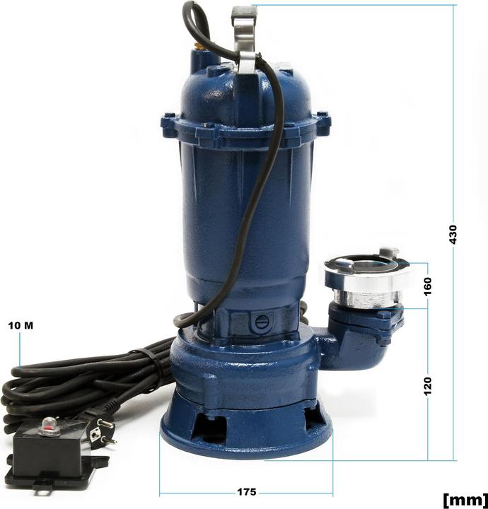 Actual product image XPOtool Drainage Pump 1500W with 22800L/h and 20m Dirty Water Hose to Empty Cellars, Ponds and Pools (Sewage pump)