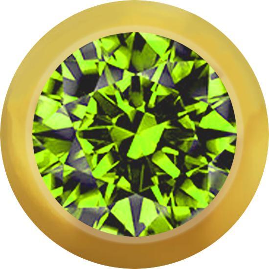 Actual product image Star Piercing Micro ball gold-plated with crystal light green (Surgical steel 316L)