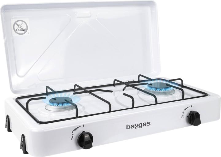 Baygas Mobiler Gaskocher, 2-flammig weiss