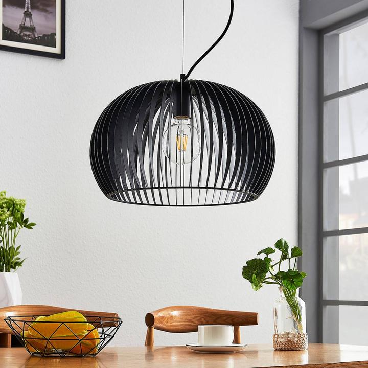 Actual product image Lindby Jusra 1 pendant light Black (E27)