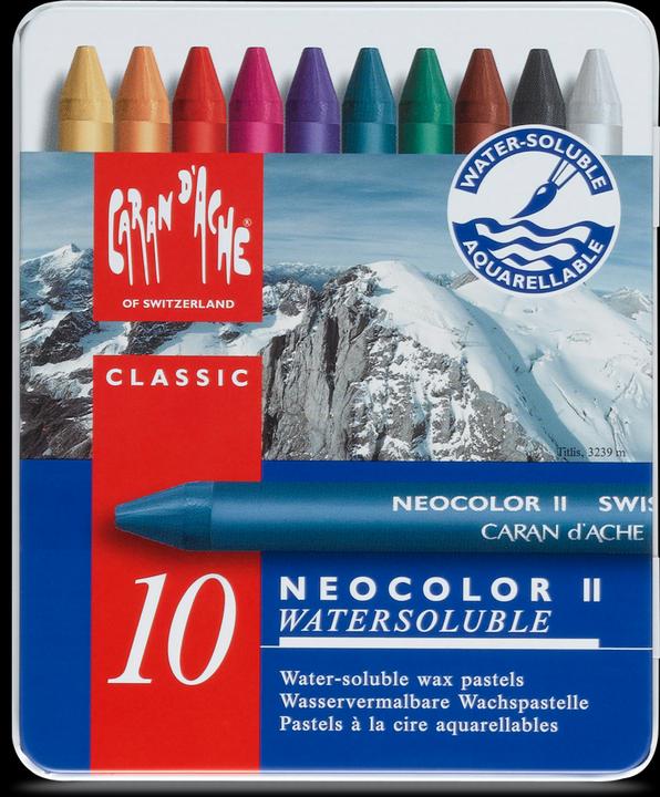 Caran d'Ache Neocolor II Aquarelle Metallschachtel (Multicolor, 10 x)