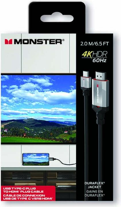 Image du produit Monster Cable USB C Vers HDMI Essentials UHD 4k Hdr 60hz 2m (2 m, HDMI)