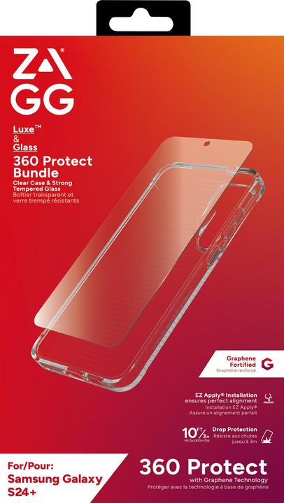 Immagine prodotto Zagg 360ø Bundle Custodia Luxe e vetro Invisibleshield per Galaxy S24+ trasparente (Samsung Galaxy S24+)