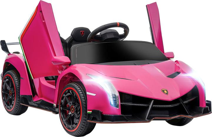 Actual product image Swisshandel24 Lamborghini Kinderauto, pink, Fernbedienung, Bluetooth, 30kg Belastbarkeit (12 V)