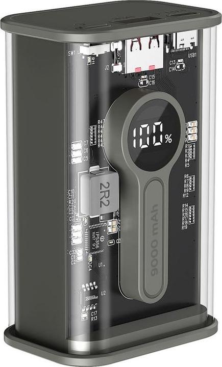 Image du produit Gembird PowerBank Transparent QC3.0 noir (9000 mAh, 20 W, 40 Wh)
