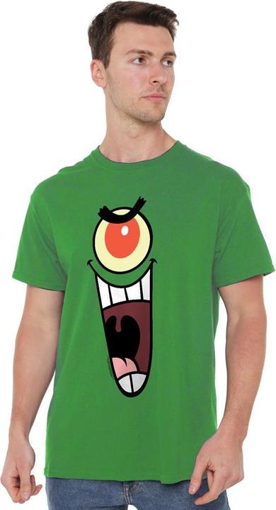 Immagine prodotto Spongebob Squarepants Maglietta Plankton Viso Uomo (XL)