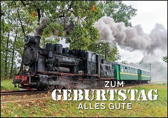 Actual product image Edition Gollong Doppelkarte. Zum Geburtstag (Eisenbahn)