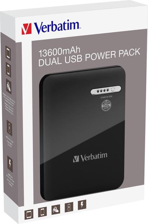 Produktbild Verbatim Portable Dual USB Power Pack (13600 mAh, 48.96 Wh)