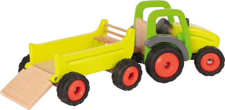 Goki Wooden tractor with trailer