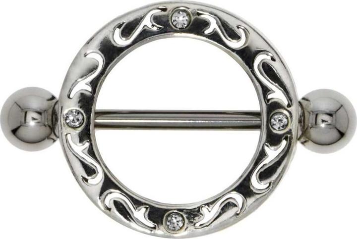 Produktbild Bijouteria Brustpiercing (Chirurgenstahl 316L, Kristall, Silber 925)
