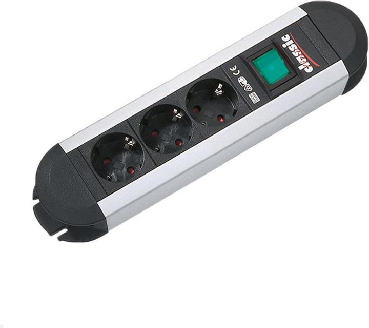 Produktbild Bachmann Steckdosenleiste PRIMO CLASSIC ALU, 3-fach mit (3 x, CEE 7/3, 2 m)