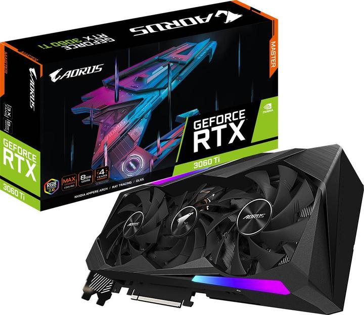 Image du produit Gigabyte GeForce AORUS RTX 3060 Ti Master (8 Go)