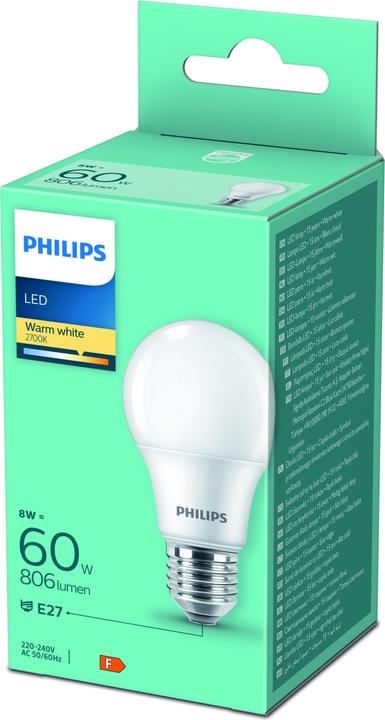 Actual product image Philips LED Lamp (E27, 8 W, 806 lm, 1 x, F)