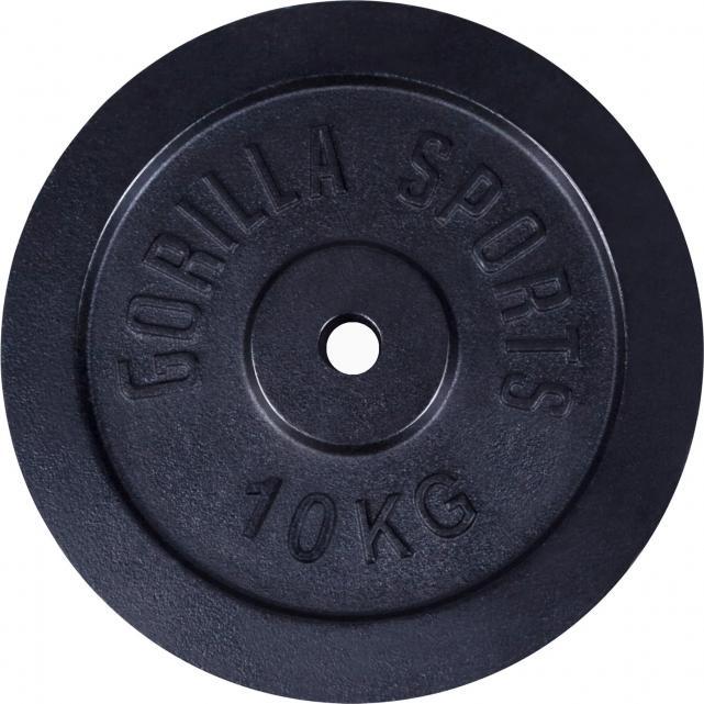 Image du produit Gorilla Sports Plaque de poids en fonte noire 1,25-15 KG (1 x 10 kg)