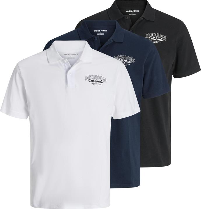 Jack & Jones 3er-pack Fly-Away Kragen Poloshirt Poloshirt (M)