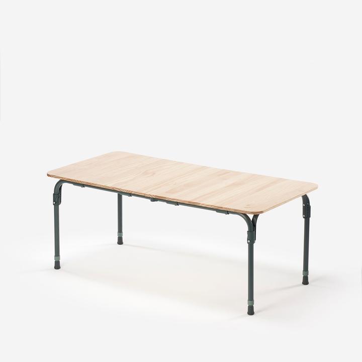 Quechua Campingtisch klappbar Holzplatte höhenverstellbar (50–71 cm) - 4–6 Personen