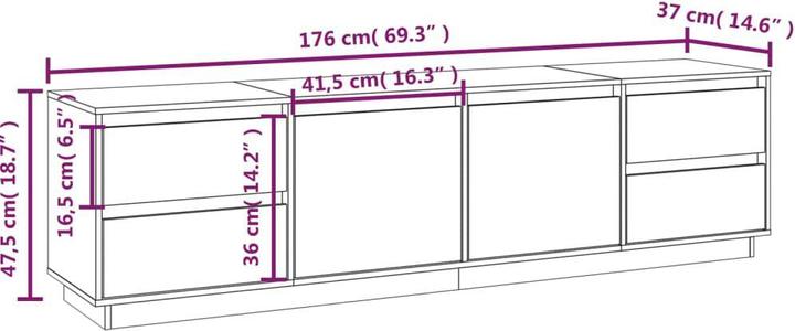Actual product image VidaXL TV-Schrank (176 x 37 x 47.5 cm)