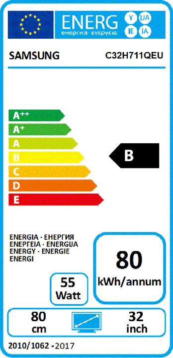 Energie-Label Samsung C32h711 (2560 x 1440 Pixel, 32")