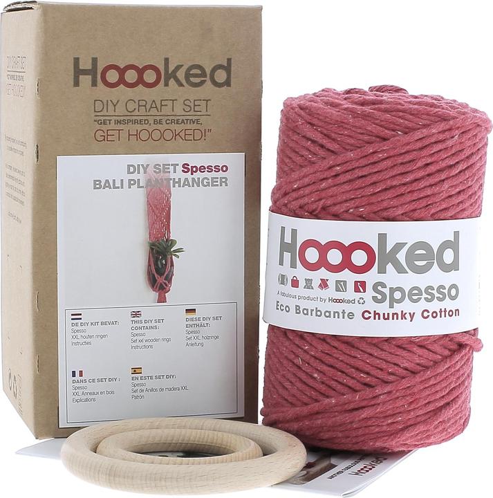 Produktbild Hoooked Bastelset Makramee Blumenampel Bali Koralle
