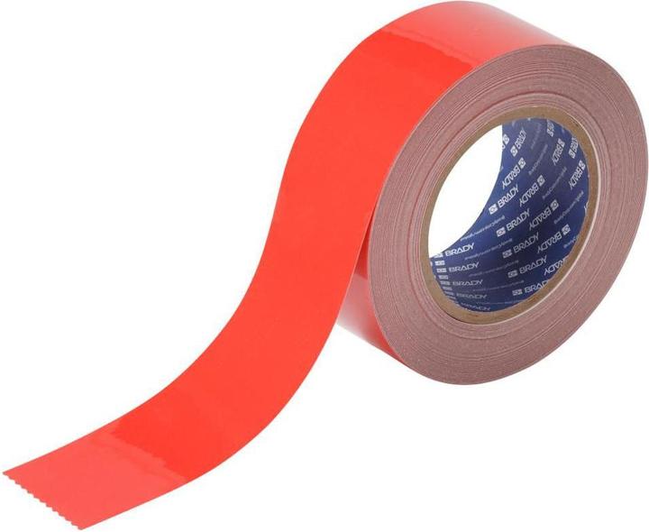 Image du produit Brady B-505, ToughStripe COLD, Rubans de marquage au sol, polyester, rouge, 50.80 mm x 30.48 m (50.80 mm)