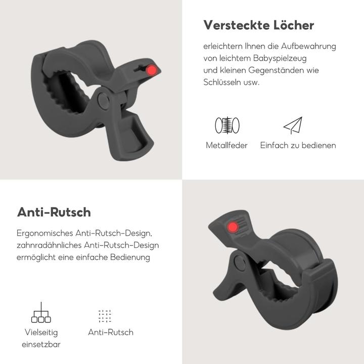 Actual product image ASMI Swaddle clips, pram clips 2 pieces white