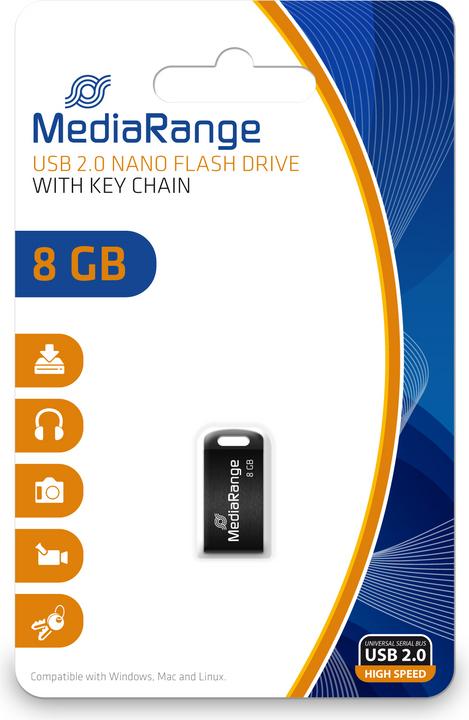 Produktbild MediaRange USB Nano-Speicherstick (8 GB, USB 2.0, USB-A)