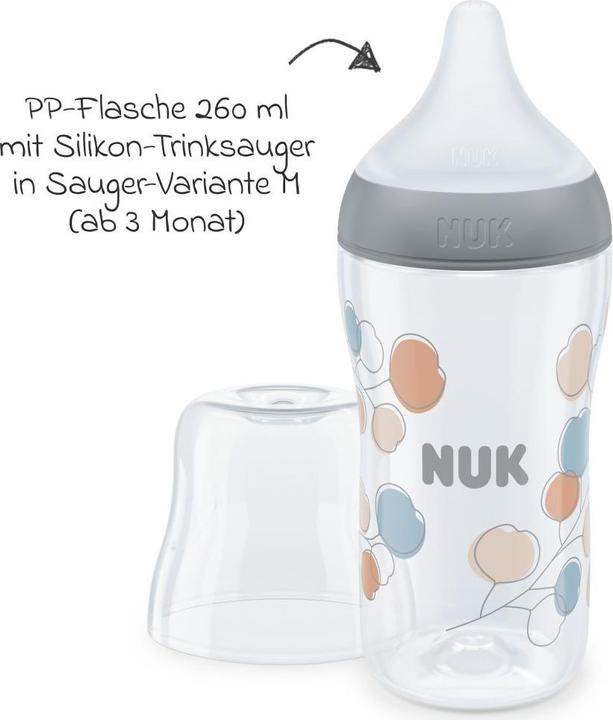 Produktbild NUK Babyflaschen PP-Flasche Perfect Match 260 ml + Silikon-Sauger (260 ml)