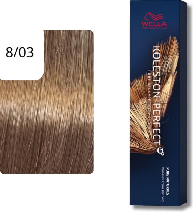 Image du produit Wella Koleston Perfect Me+ Pure Naturals (8/03 blond clair blond clair naturel-or)