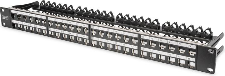 Digitus Panneau de brassage 1U pour modules Keystone 48 ports 48,3cm 19 pouces noir RAL 9005