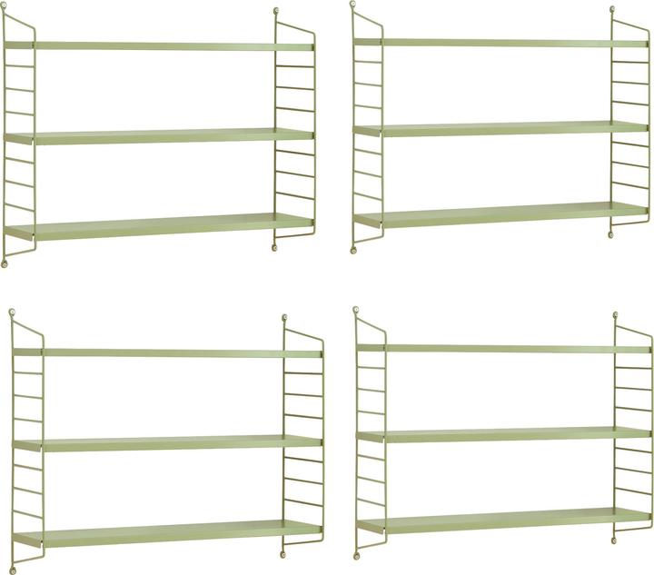 Actual product image En.Casa Modular wall shelf Strängnäs set of 4 olive green